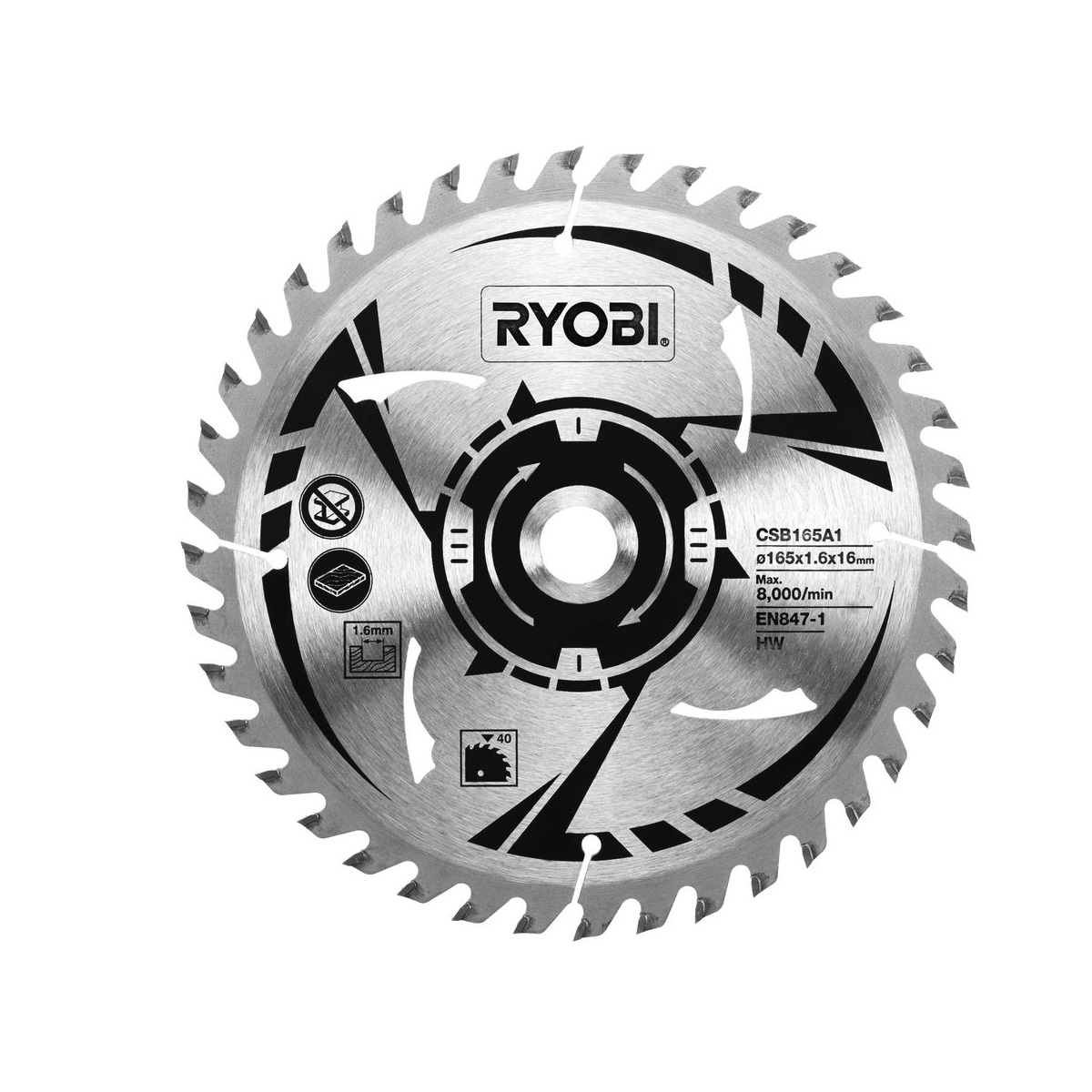 Ryobi CSB165A1pilový kotouč pr. 165/16mm, 40z. pro pily R18CS