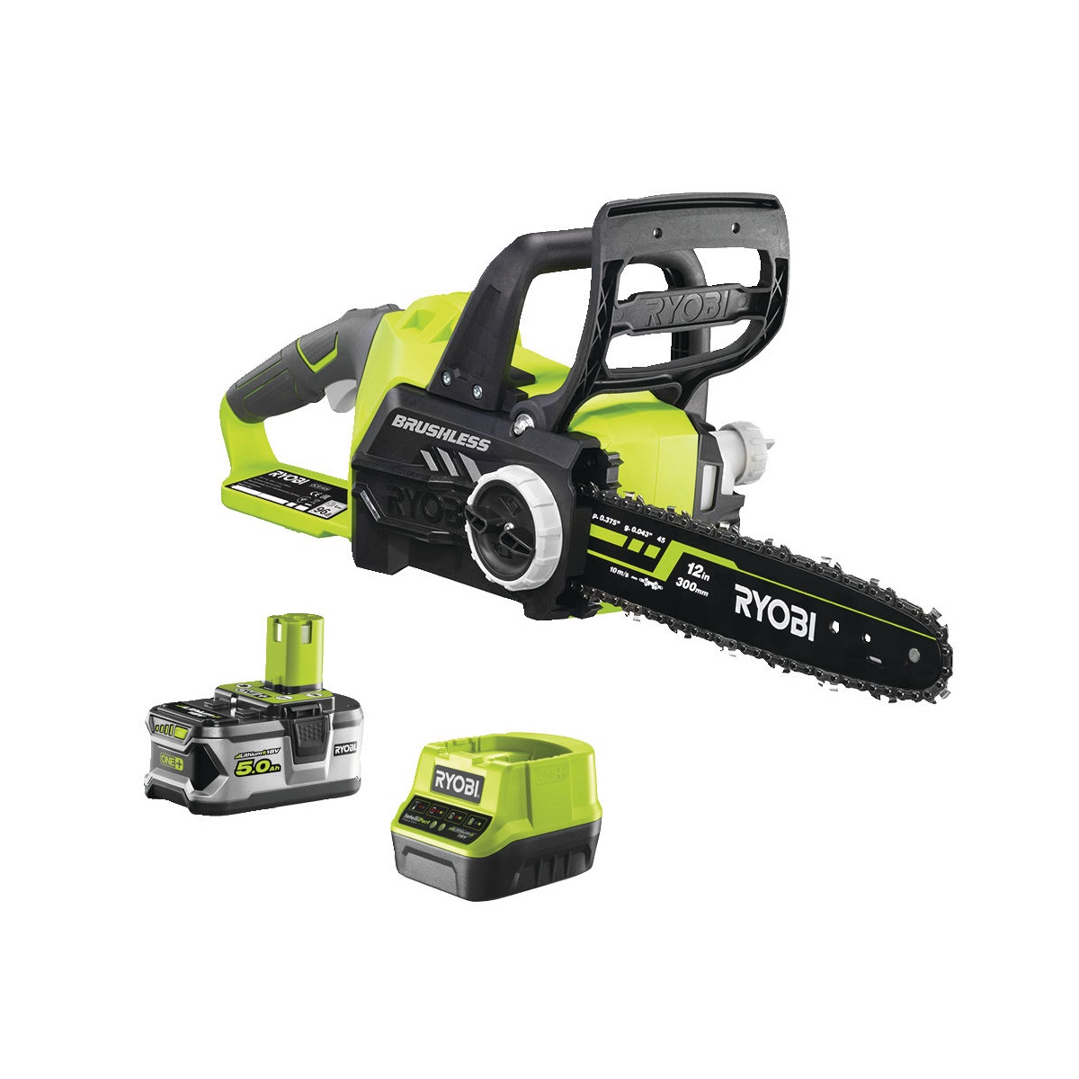Ryobi RCS18X3050Faku 18V řetězová pila + baterie 5 Ah + nabíječka ONE+
