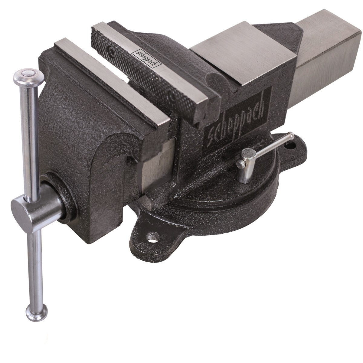 svěrák průmyslový s otočnou deskou a kovadlinou 100 mm Scheppach V 100 P