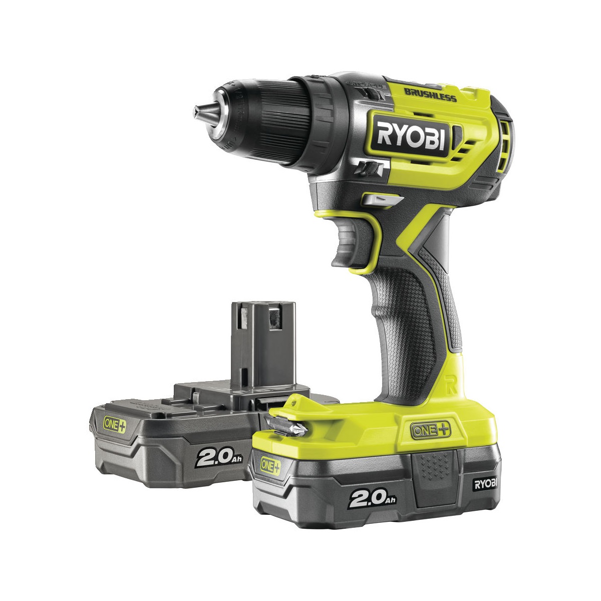 Ryobi R18DD5-220Saku bezuhlíkový 18 V šroubovák/vrtačka + 2x 2Ah baterie + nabíječka ONE+
