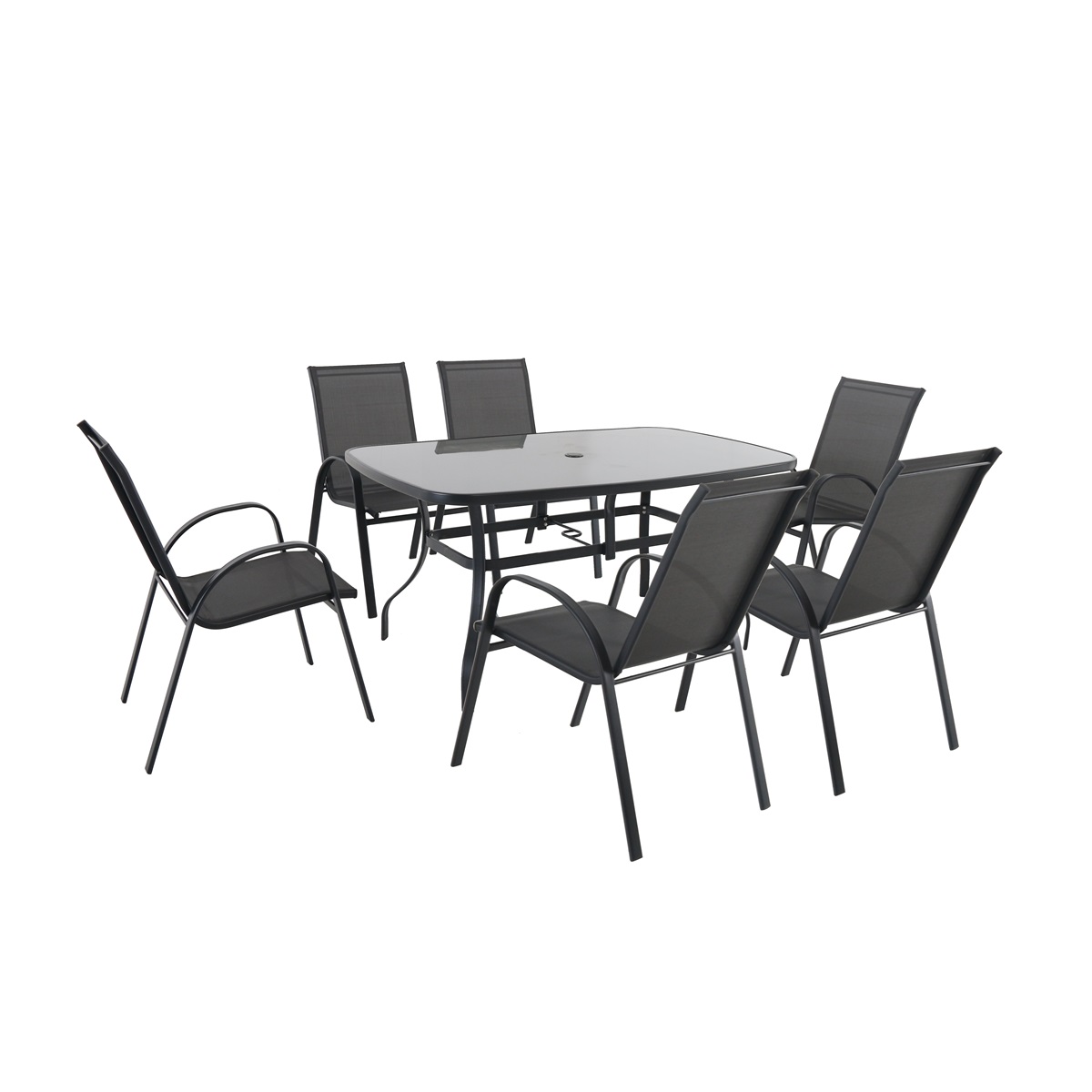 sestava nábytku z kovu (6x židle + 1x stůl) Creador Verona 6+