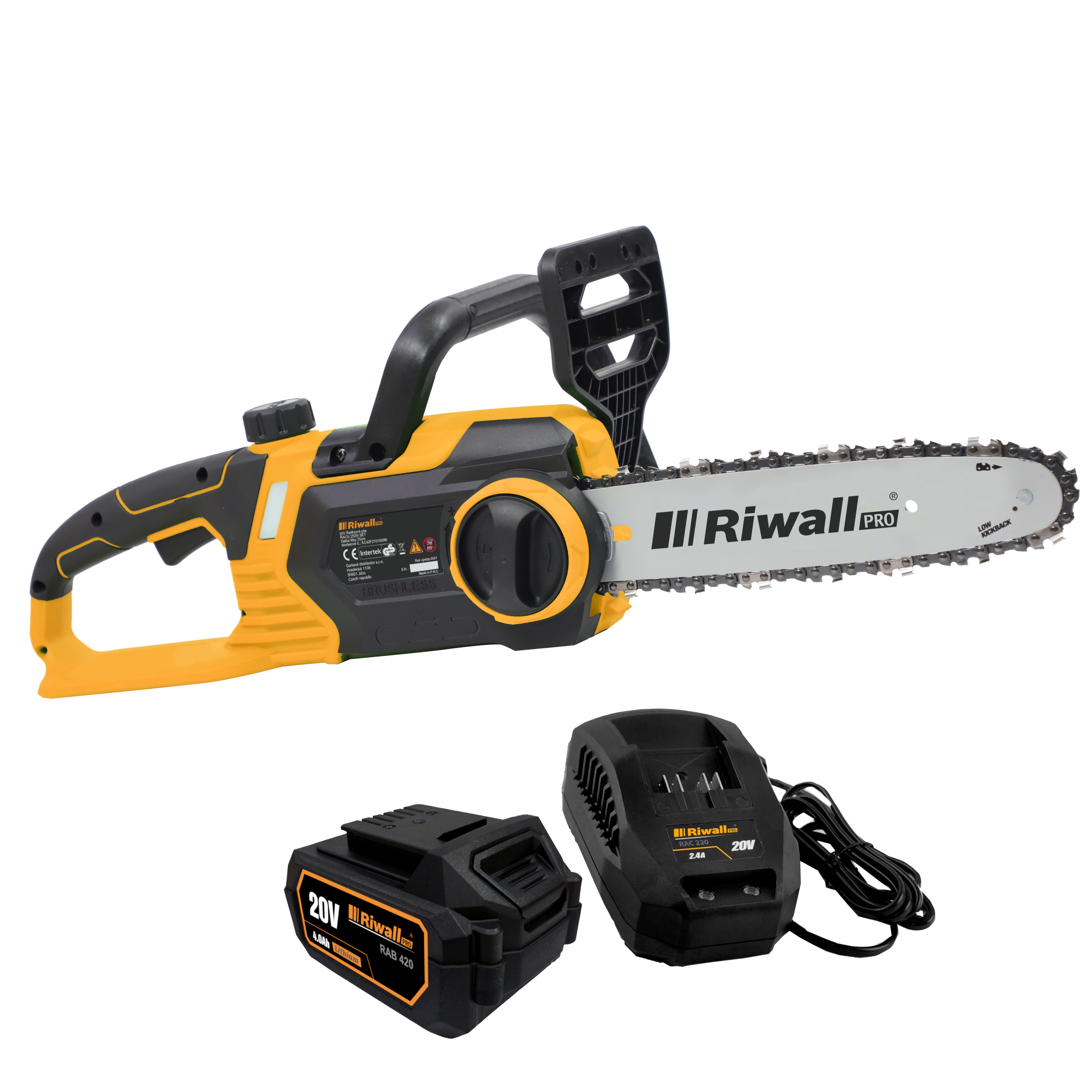 Riwall PRO RACS 2520i SET- reťazová píla s aku motorom 20 V