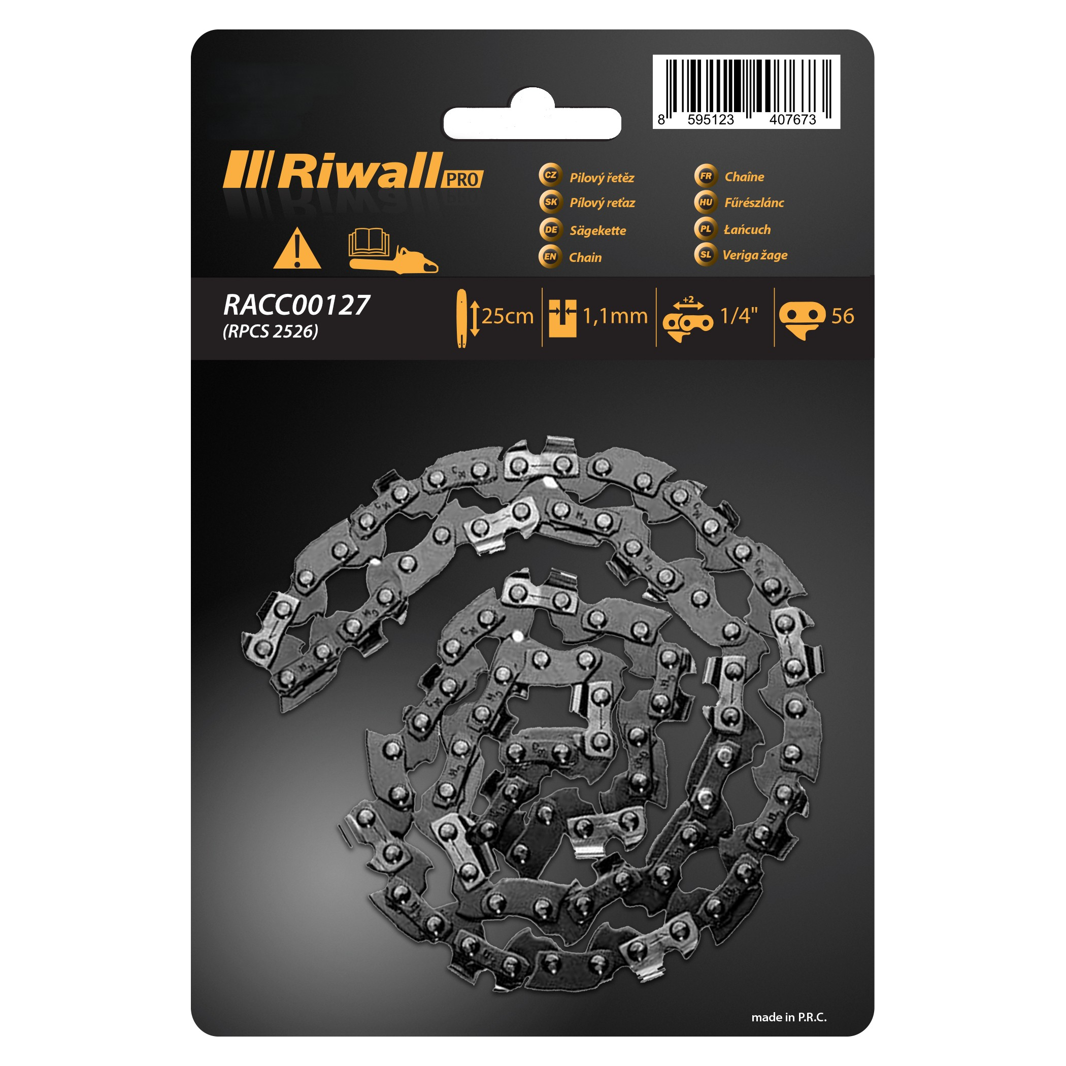 Riwall PRO Pílová reťaz 1/4" 1,1 mm ( lišta 10" ) 56 článkov