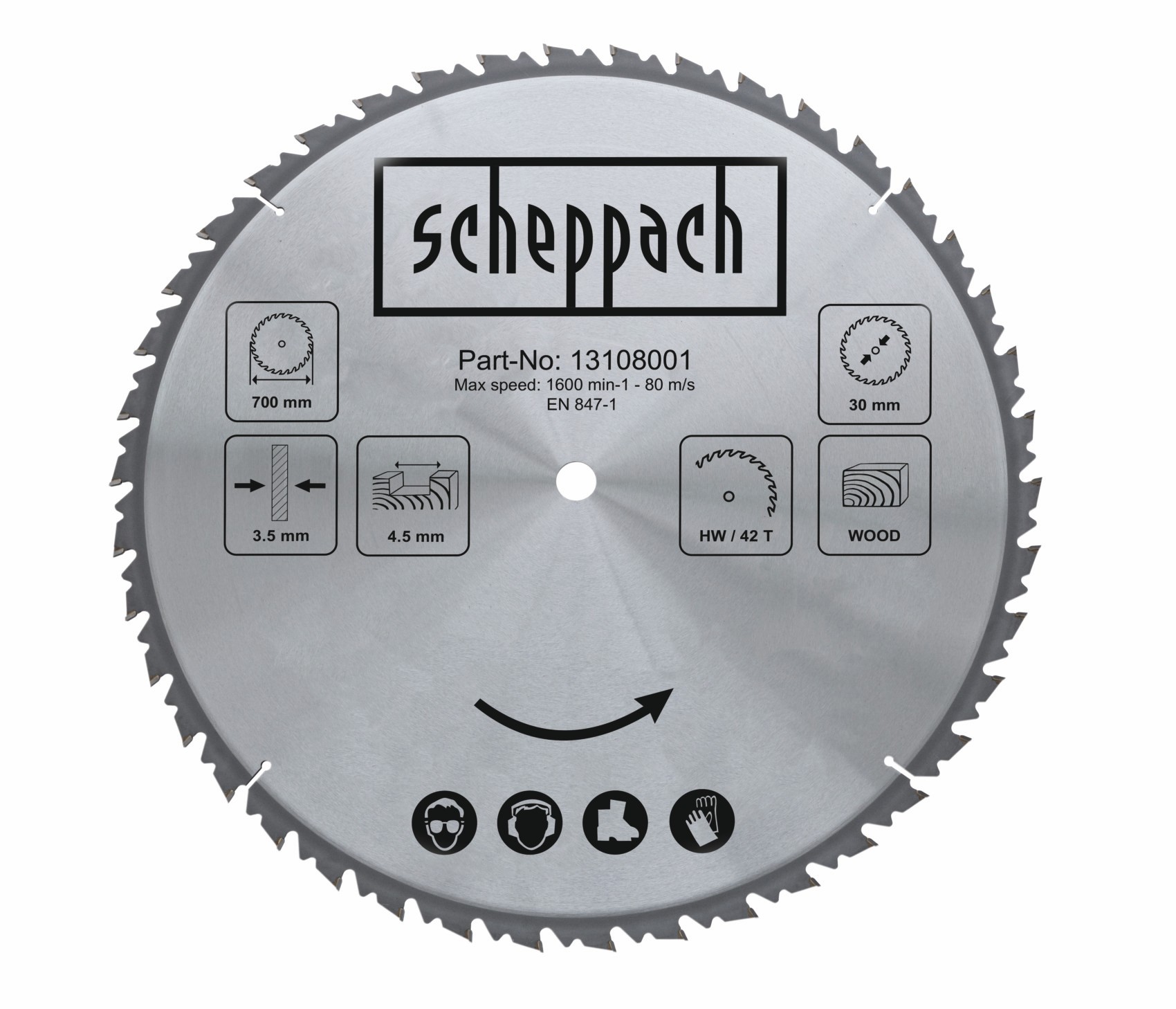 Scheppach Pílový kotúč TCT ( 700 x 30 x 4,5 mm, 42 Z )
