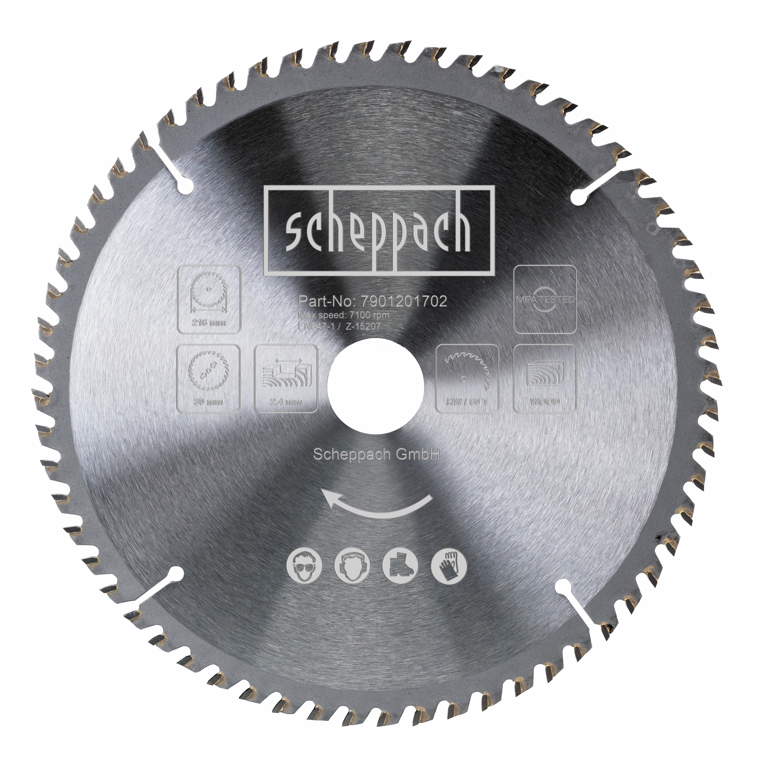 Scheppach Pílový kotúč TCT (216 x 30 x 2,8 mm, 60 Z)