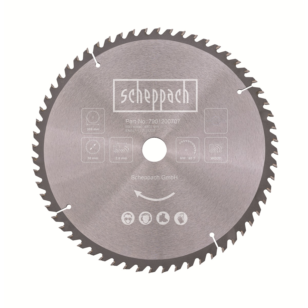 Scheppach Pílový kotúč TCT (305 x 30 x 3 mm, 60 Z )