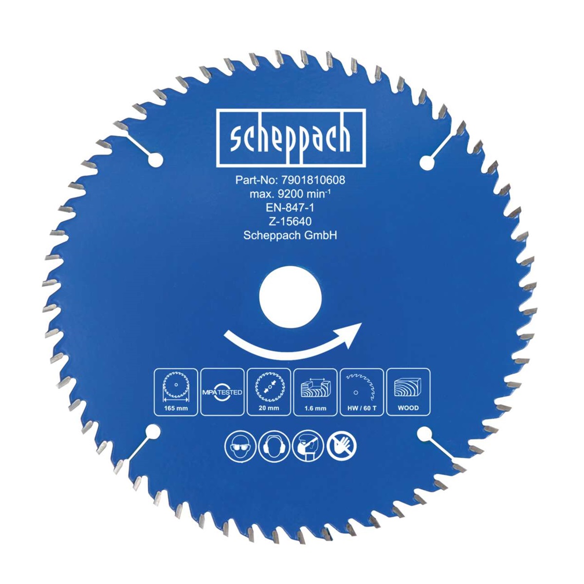 Scheppach Pílový kotúč TCT ( 165 x 20 x 1,6 mm, 60 Z )