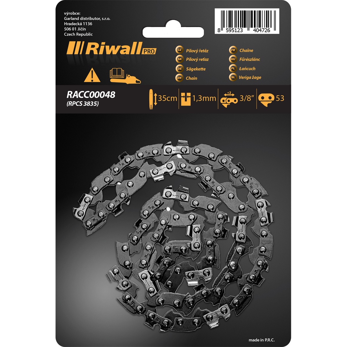 Riwall PRO Pílová reťaz 3/8" 1,3mm ( lišta 14" ) 53 článkov